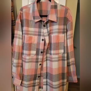 Pink and Gray plaid XL